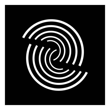 Yoğunlaşma, odaklanma ve hizalama kavramları için çapraz saç gibi soyut geometrik simge