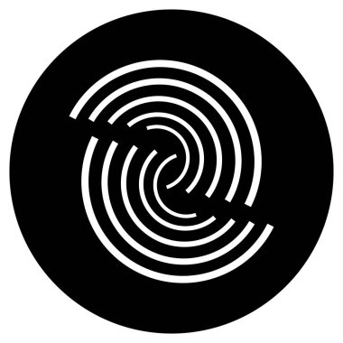 Yoğunlaşma, odaklanma ve hizalama kavramları için çapraz saç gibi soyut geometrik simge