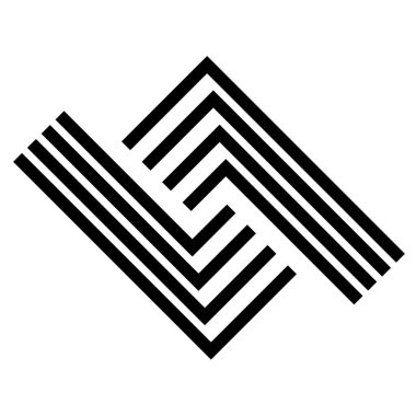 Yoğunlaşma, odaklanma ve hizalama kavramları için çapraz saç gibi soyut geometrik simge