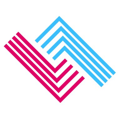 Yoğunlaşma, odaklanma ve hizalama kavramları için çapraz saç gibi soyut geometrik simge