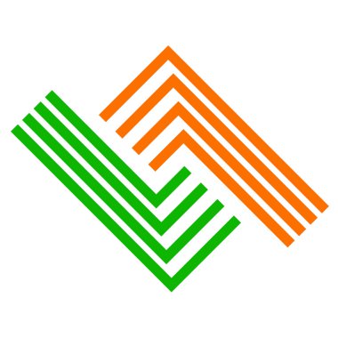 Yoğunlaşma, odaklanma ve hizalama kavramları için çapraz saç gibi soyut geometrik simge