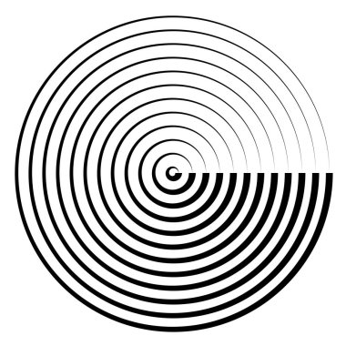 Eşmerkezli daireler. Radyasyon, dairesel daireler, çizgiler