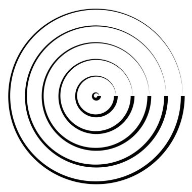 Eşmerkezli daireler. Radyasyon, dairesel daireler, çizgiler