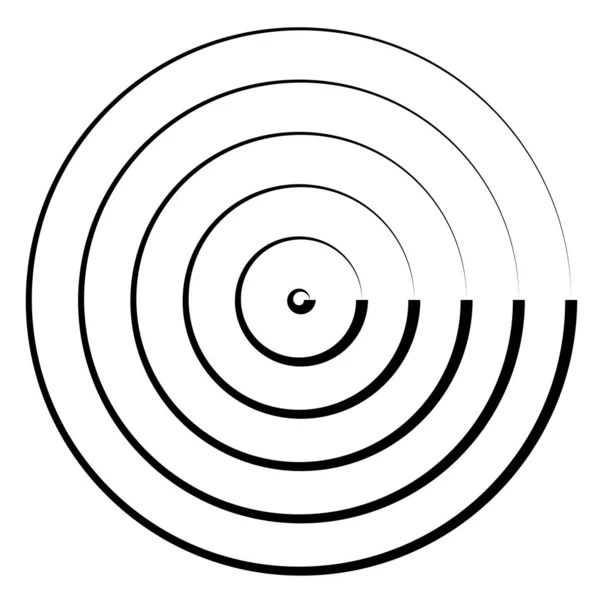 Des Cercles Concentriques Rayonnement Cercles Radiaux Lignes — Image vectorielle