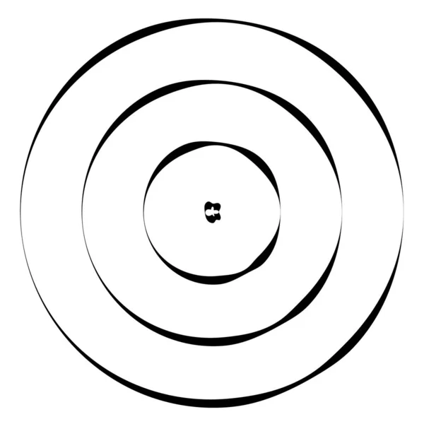 Concentric Circles Radiating Radial Circles Lines — Stock Vector