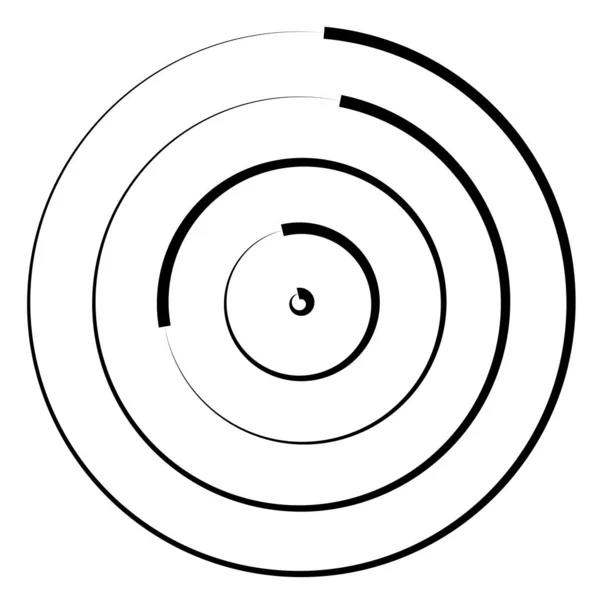 Los Círculos Concéntricos Radiación Círculos Radiales Líneas — Archivo Imágenes Vectoriales