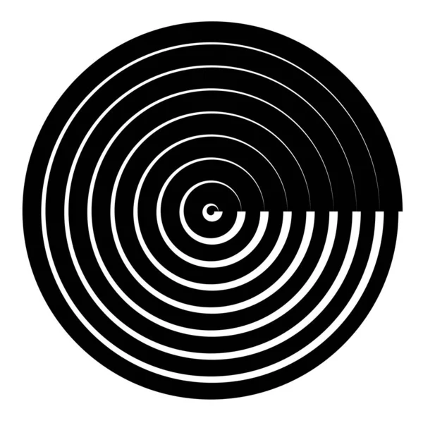 Konzentrische Kreise Strahlende Radiale Kreise Linien — Stockvektor