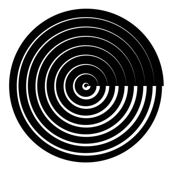 同心円 放射線 放射状円 — ストックベクタ