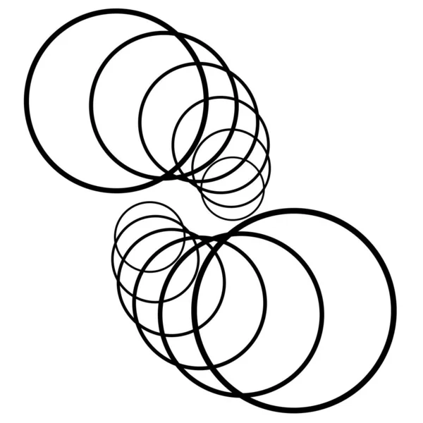 Abstrakta Koncentriska Cirklar Vortex Spiral Virvel Virvel Design Element — Stock vektor