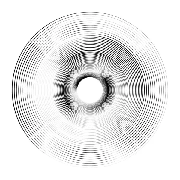 Abstrakta Koncentriska Cirklar Vortex Spiral Virvel Virvel Design Element — Stock vektor