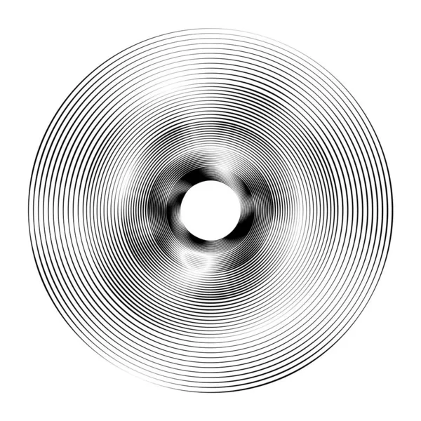 Abstrakta Koncentriska Cirklar Vortex Spiral Virvel Virvel Design Element — Stock vektor