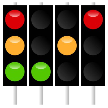 Trafik ışığı, trafik lambası, semfore simgesi, illüstrasyon - stok vektör illüstrasyonu, klip- sanat grafikleri