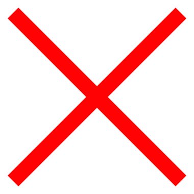 Kısıtlama olarak kırmızı X, yasaklama, bariyer, hata simgesi - stok vektör illüstrasyonu, klip- sanat grafikleri