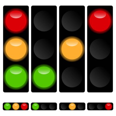 Trafik ışığı, trafik lambası, semfore simgesi, illüstrasyon - stok vektör illüstrasyonu, klip- sanat grafikleri