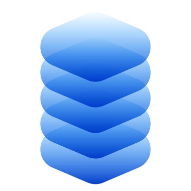 Yığılmış kule soyut sunucusu, HDD, inşaat simgesini barındırma veya inşa etme - stok vektör illüstrasyonu, klip- sanat grafikleri