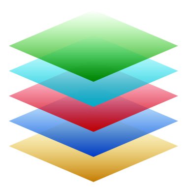 Yığılmış kule soyut sunucusu, HDD, inşaat simgesini barındırma veya inşa etme - stok vektör illüstrasyonu, klip- sanat grafikleri