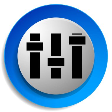 Ayarlayıcı, kaydırıcı, ayarlayıcı, kollu fader çubuklar, düğmeler - stok vektör illüstrasyonu, klip- art grafikleri