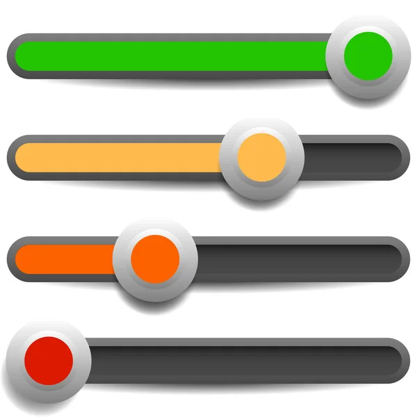 Ajustador Controle Deslizante Sintonizador Barras Fader Com Alavancas Botões Ilustração — Vetor de Stock