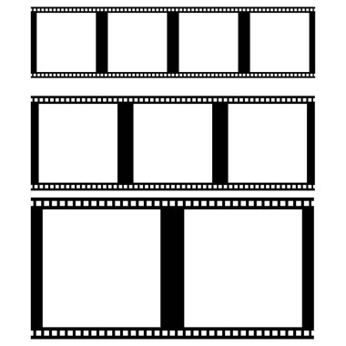 Fotoğraf / film şeridi silueti. Fotoğrafçılık, sinematografi temaları - stok vektör illüstrasyonu, klip- sanat grafikleri