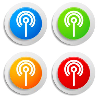 Kablosuz / Kablosuz bağlantı, Wifi sinyal sembolü, telekom, telekomünikasyon temaları için simge - stok vektör illüstrasyonu, klip- sanat grafikleri