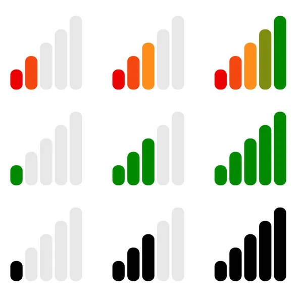 Ebene Fortschrittsanzeiger Symbol Meter Messgerät Messstab Symbol Aktienvektorillustration Clip Art — Stockvektor