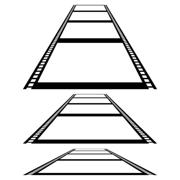 Foto Filmremsa Siluett Illustration För Fotografi Cinematografi Teman Stock Vektor — Stock vektor