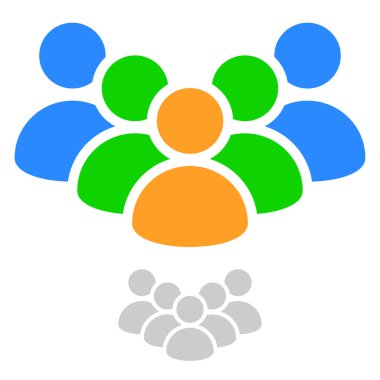 İnsan, insan karakteri, avatar ikonu, sembol. Personel, personel, çalışan, kolajen simge - stok vektör illüstrasyonu, klip sanatları grafikleri