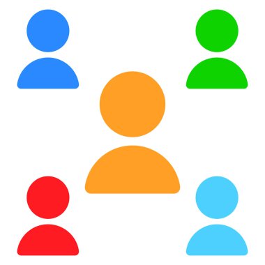 İnsan, insan karakteri, avatar ikonu, sembol. Personel, personel, çalışan, kolajen simge - stok vektör illüstrasyonu, klip sanatları grafikleri