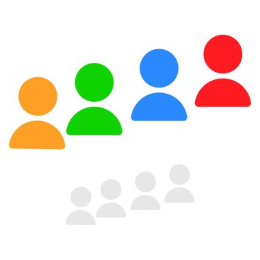 İnsan, insan karakteri, avatar ikonu, sembol. Personel, personel, çalışan, kolajen simge - stok vektör illüstrasyonu, klip sanatları grafikleri