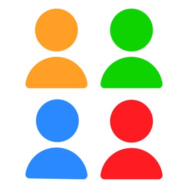 İnsan, insan karakteri, avatar ikonu, sembol. Personel, personel, çalışan, kolajen simge - stok vektör illüstrasyonu, klip sanatları grafikleri