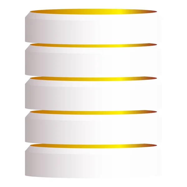 Hdd Disque Dur Ordinateur Central Icône Cylindre Empilée Serveur Hébergement — Image vectorielle