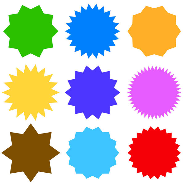 Starburst, sunburst price tag, label. Empty, blank price flash for promotion, marketing, sales concepts - stock vector illustration, clip-art graphics