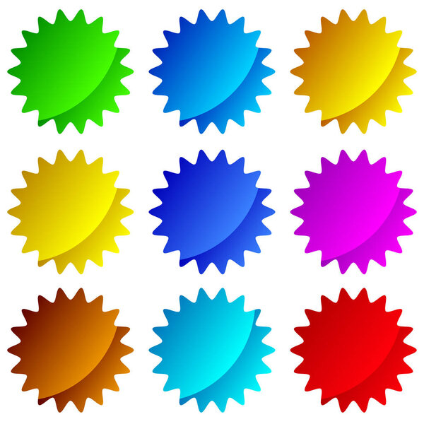 Starburst, sunburst price tag, label. Empty, blank price flash for promotion, marketing, sales concepts - stock vector illustration, clip-art graphics