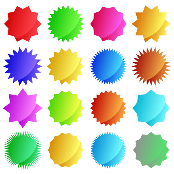 Starburst, sunburst price tag, label. Empty, blank price flash for promotion, marketing, sales concepts - stock vector illustration, clip-art graphics