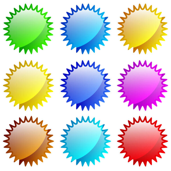 Starburst, sunburst price tag, label. Empty, blank price flash for promotion, marketing, sales concepts - stock vector illustration, clip-art graphics