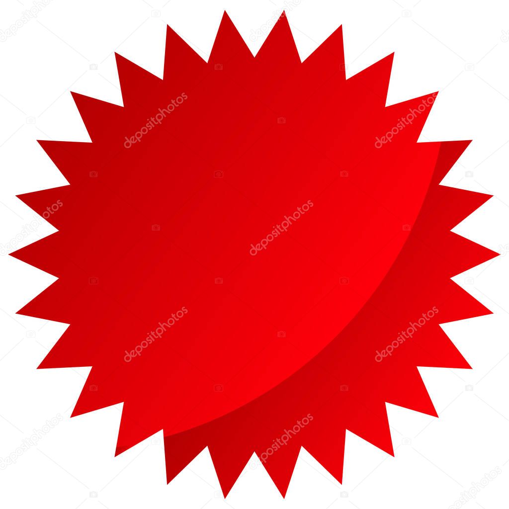 Starburst, sunburst price tag, label. Empty, blank price flash for promotion, marketing, sales concepts - stock vector illustration, clip-art graphics