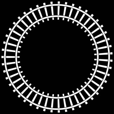 Demiryolu, tren yolu, tramvay silueti çizimi - stok vektör illüstrasyonu, klip- sanat grafikleri