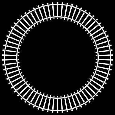 Demiryolu, tren yolu, tramvay silueti çizimi - stok vektör illüstrasyonu, klip- sanat grafikleri