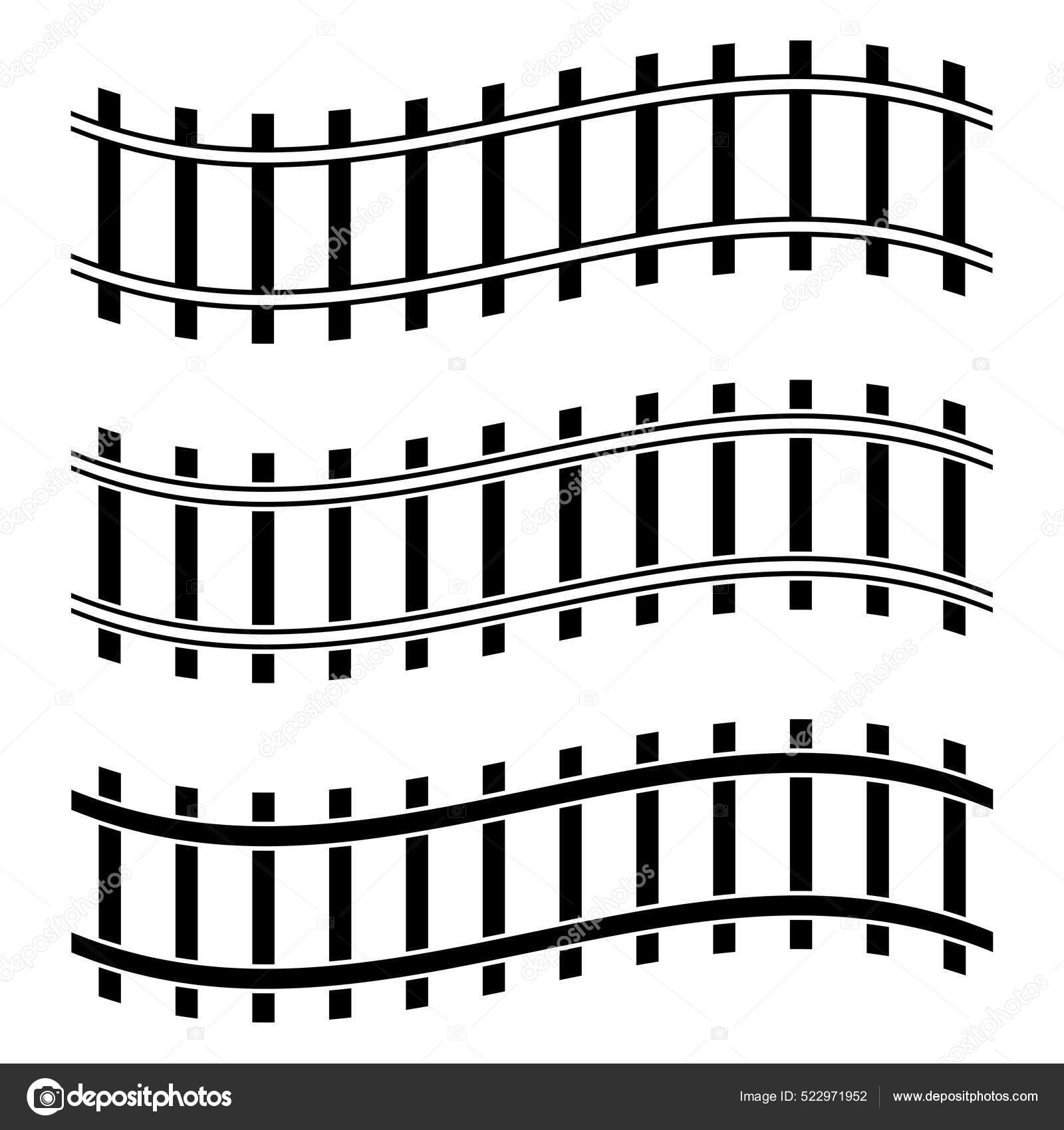 Railway Train Track Tramway Silhouette Illustration Stock Vector  Illustration Clip Stock Vector by ©vectorguy 522971952, image size:1600x1700