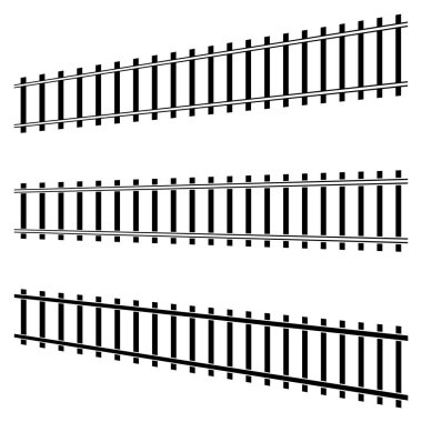 Demiryolu, tren yolu, tramvay silueti çizimi - stok vektör illüstrasyonu, klip- sanat grafikleri
