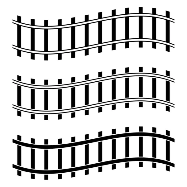 Chemin Fer Voie Ferrée Silhouette Tramway Illustration Vectorielle Stock Graphiques — Image vectorielle