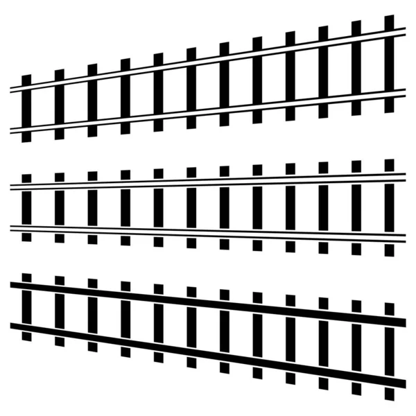 Σιδηροδρομικές Σιδηροδρομικές Γραμμές Εικονογράφηση Σιλουέτα Τραμ Εικονογράφηση Διάνυσμα Απόθεμα Clip — Διανυσματικό Αρχείο