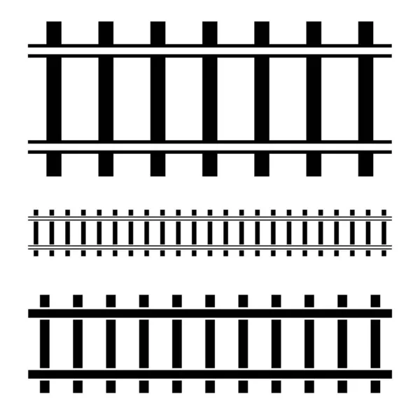 電車の線路 路面電車のシルエットイラスト 株式ベクトルイラスト クリップアートグラフィック — ストックベクタ