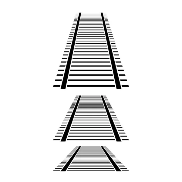 Ferrovia Trilha Trem Ilustrações Silhueta Bonde Ilustração Vetor Estoque Gráficos — Vetor de Stock