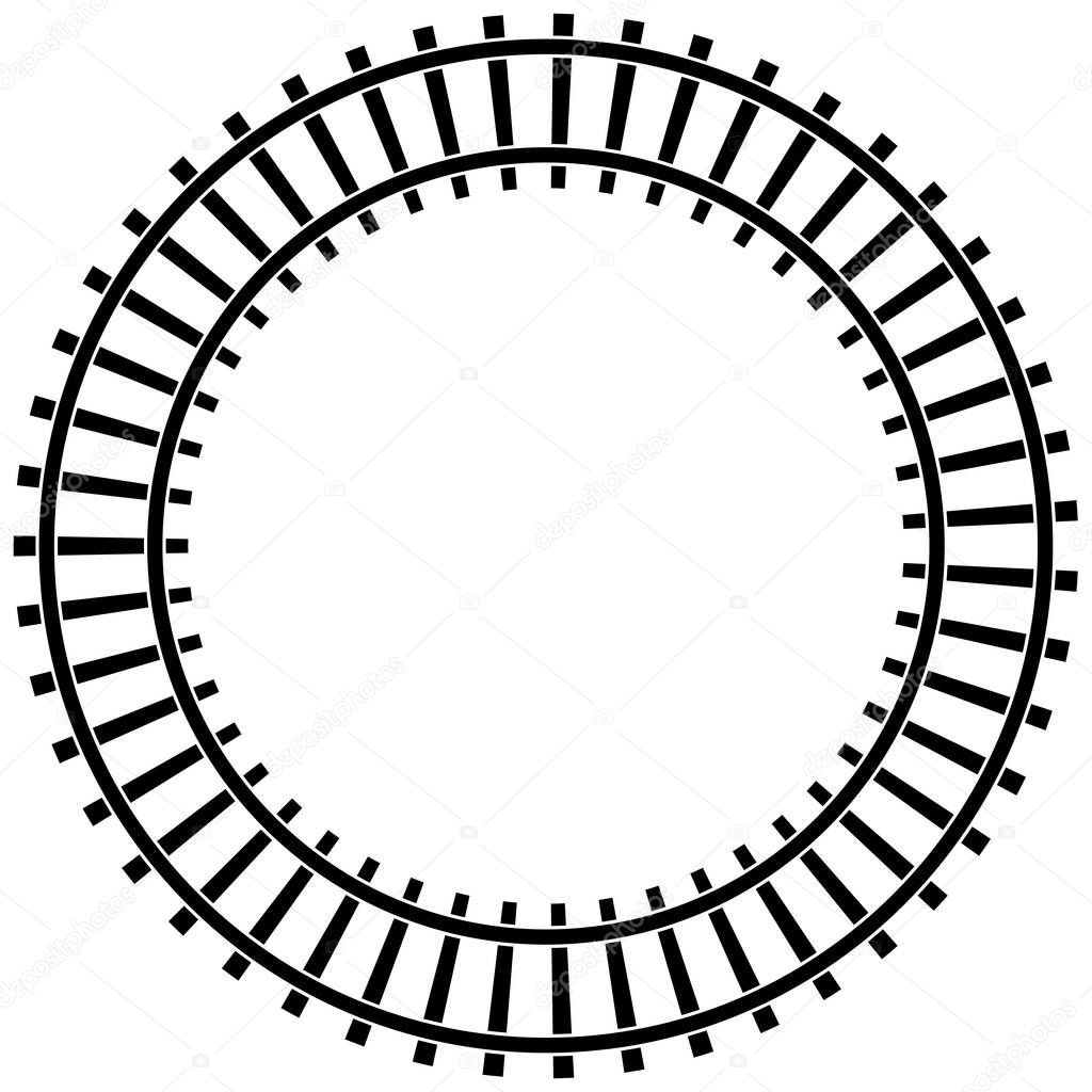 Railway, train track, tramway silhouette illustration - stock vector illustration, clip-art graphics