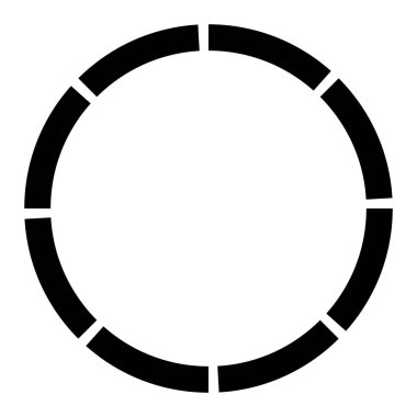 Sekizinci bölüm, bölümlü çember. Soyut kesikli çizgiler dairesel geometrik element - stok vektör illüstrasyonu, klip-sanat grafikleri