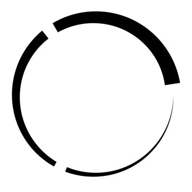 3 bölüm, bölümlü çember. Soyut kesikli çizgiler dairesel geometrik element - stok vektör illüstrasyonu, klip-sanat grafikleri