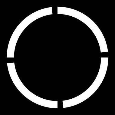 4 bölüm, bölümlü çember. Soyut kesikli çizgiler dairesel geometrik element - stok vektör illüstrasyonu, klip-sanat grafikleri