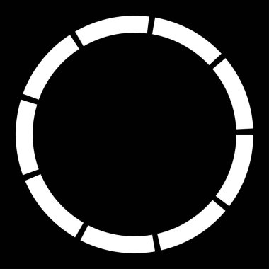 9 bölüm, bölümlü çember. Soyut kesikli çizgiler dairesel geometrik element - stok vektör illüstrasyonu, klip-sanat grafikleri