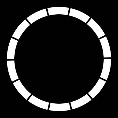 14 bölüm, bölümlü çember. Soyut kesikli çizgiler dairesel geometrik element - stok vektör illüstrasyonu, klip-sanat grafikleri
